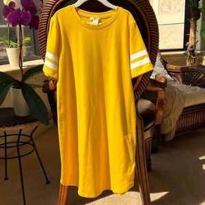 Yellow Short-Sleeve T-Shirt Dress